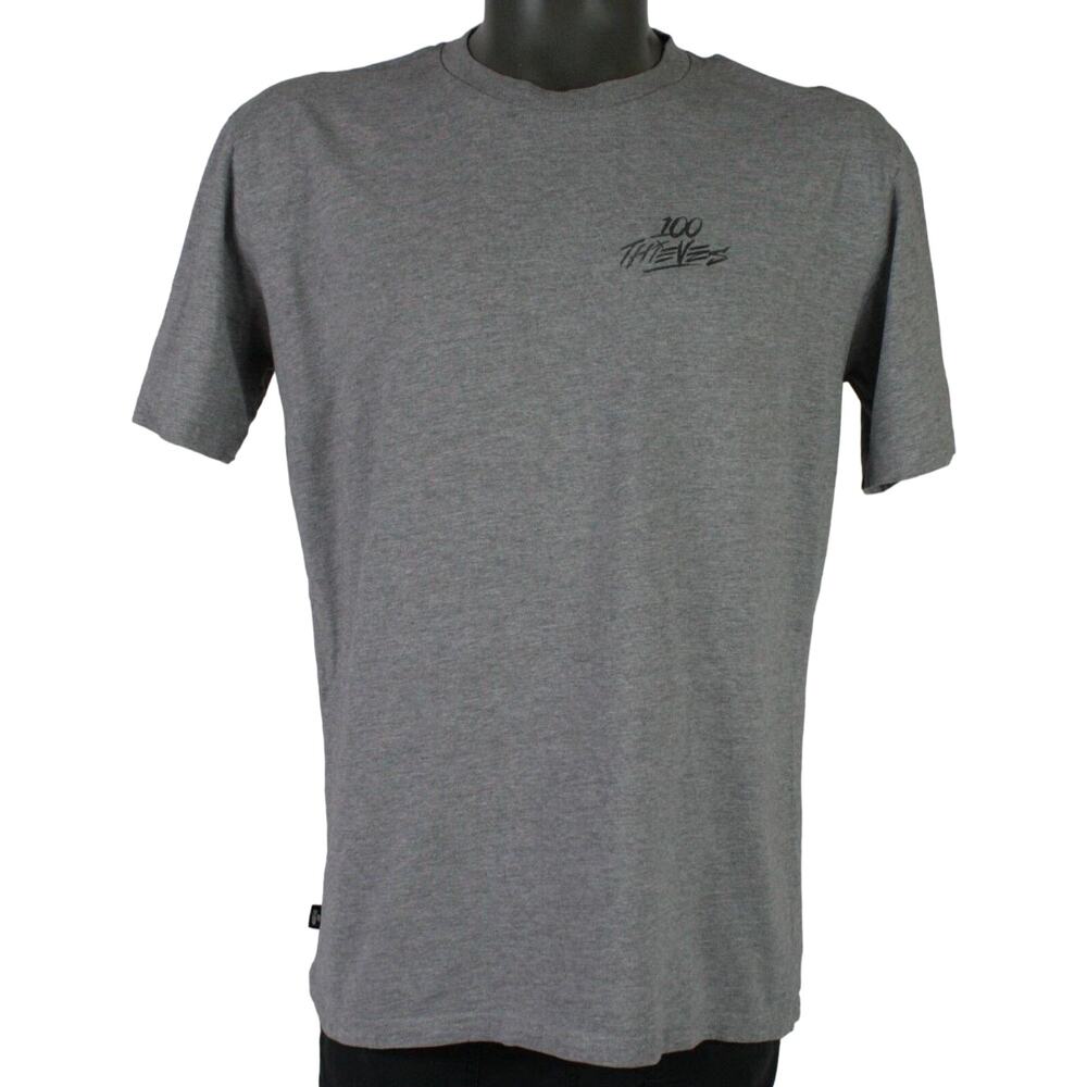 100 Thieves Logo T Shirt Mens Large Gray Esports Gaming Streetwear Tee